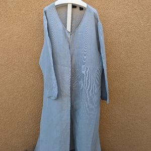 Valerie Stevens Blue Silk & Linen Coat Nice!